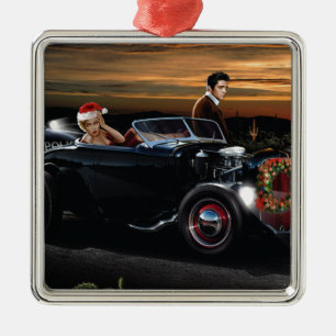 Ornement En Métal Tour de joie de Noël de Marilyn et d'Elvis