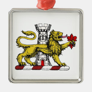Ornement En Métal Tour du Lion Emblème de la Crête Fleur de Lis C