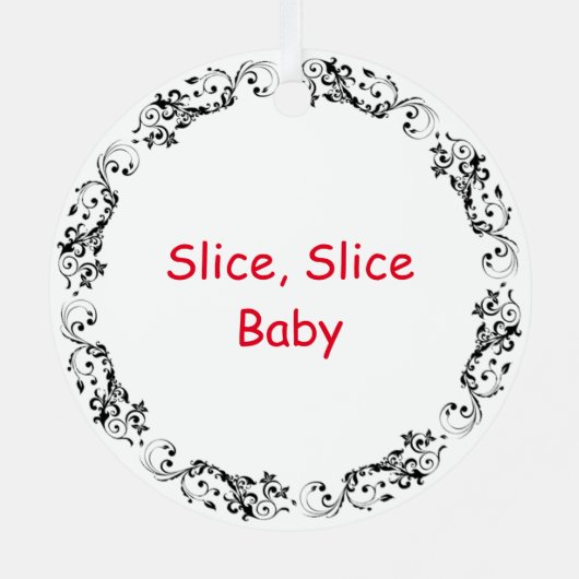 Ornement En Métal Trancher, Trancher bébé | Funny Champignons Pizza (Verso)