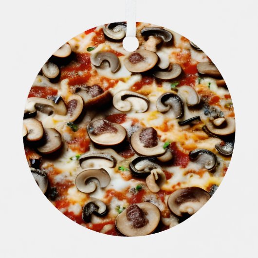 Ornement En Métal Trancher, Trancher bébé | Funny Champignons Pizza (Recto)