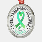 Ornement En Métal Transplant de foie Survivant Ribbon vert personnal (Gauche)
