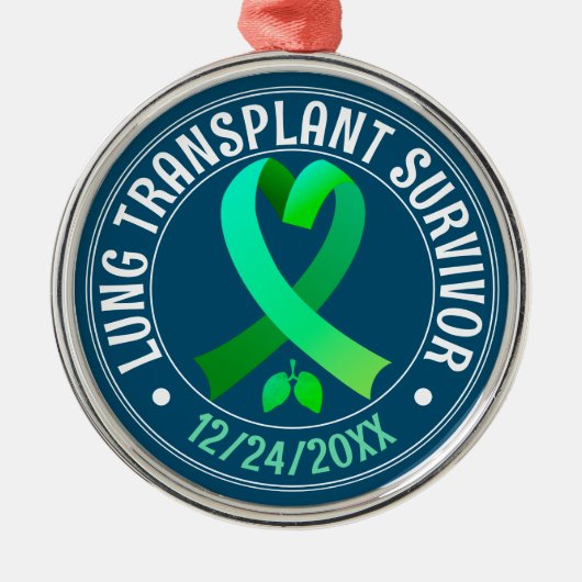 Ornement En Métal Transplant pulmonaire Survivant Ribbon vert Person (Devant)