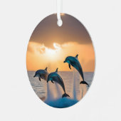 Ornement En Métal Trois Dauphins Tournant Au Coucher Du Soleil, (Avant gauche)