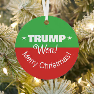 Ornement En Métal TRUMP A GAGNÉ ! Joyeux Noël