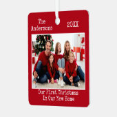 Ornement En Métal Typographie Texte Premier Noël Nouveau Accueil Pho (Avant gauche)