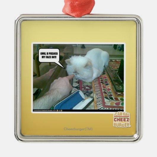 Ornement En Métal U a poussé mon visage dedans ! (Devant)