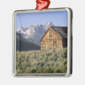 Ornement En Métal Un cabine en bois rond et les monts Sawtooth en (Gauche)