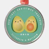 Ornement En Métal Un Couple Avocado Drôle Commun Noël Ensemble (Devant)