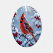 Ornement En Métal Un Joli Cardinal | Noël personnalisé (Avant gauche)