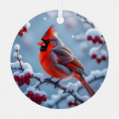 Ornement En Métal Un Joli Cardinal | Noël personnalisé (Recto)