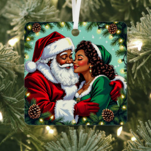 Ornement En Métal Un Noël personnalisé de M. et Mme Claus de style v