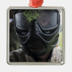 Ornement En Métal Un paintball rond
