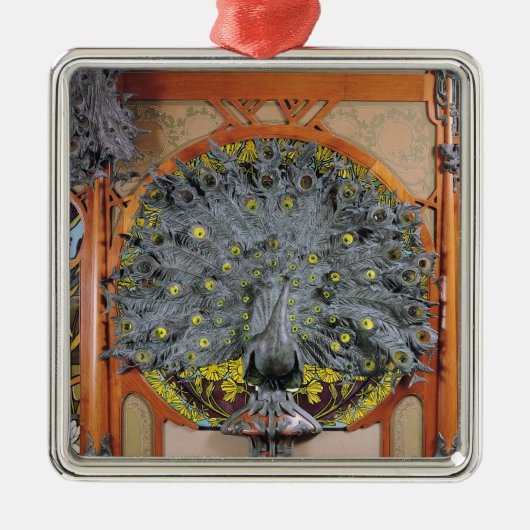 Ornement En Métal Un paon du panneau central d'une peinture murale (Devant)