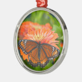 Ornement En Métal Un papillon Viceroy sur Orange Zinnias (Gauche)