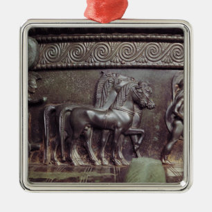 Ornement En Métal Un Quadriga et un Hoplite