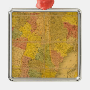 Ornement En Métal Une carte des États de la Nouvelle-Angleterre