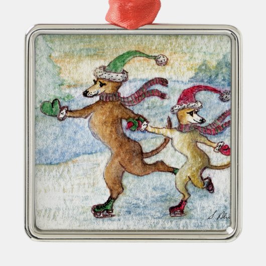 Ornement En Métal Une tradition de vacances - patinant (Devant)