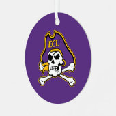 Ornement En Métal Université de Caroline de l'Est | Pirates écus (Avant gauche)