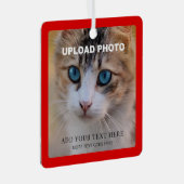 Ornement En Métal Upload Dog Pet Photo Double Sided Design Square (Avant droite)