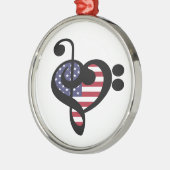 Ornement En Métal USA Flag Music Heart - American Pride Musician (Gauche)