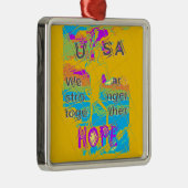 Ornement En Métal USA Hillary Hope Stronge Together (Droite)