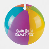 Ornement En Métal Vacances Balles de Plage Personnalisées (Recto)