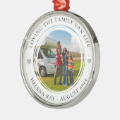 Ornement En Métal Vacances en famille Keepsaké Van Life Photo (Gauche)