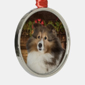 Ornement En Métal Vacances Sheltie (Droite)