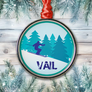 Ornement En Métal Vail Ski Circle Noël