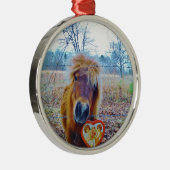 Ornement En Métal Valentine Heart Horse (Droite)