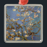 Ornement En Métal Van Gogh Almond Blossom<br><div class="desc">Vincent Van Gogh Série de peinture nature - Fleur d'amandes dans les tons bleus</div>