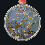 Ornement En Métal Van Gogh Almond Blossom<br><div class="desc">Vincent Van Gogh Série de peinture nature - Fleur d'amandes dans les tons bleus</div>