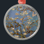Ornement En Métal Van Gogh Almond Blossom<br><div class="desc">Vincent Van Gogh Série de peinture nature - Fleur d'amandes dans les tons bleus</div>