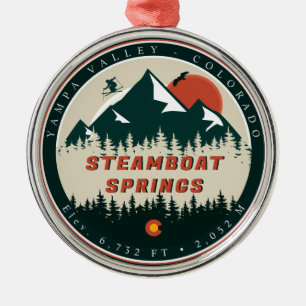 Ornement En Métal Vapeur Springs Colorado Montagne Vintage