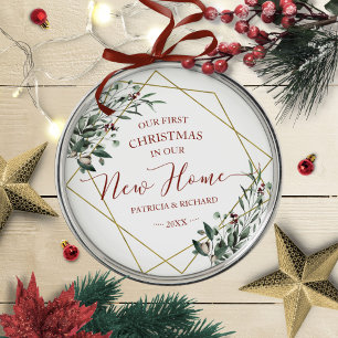 Ornement En Métal Verdure Notre Premier Noël Dans Notre Nouvelle Mai