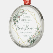 Ornement En Métal Verdure Notre Premier Noël Dans Notre Nouvelle Mai (Gauche)