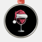 Ornement En Métal Verre de vin rouge Noël drôle Noël Noël Noël Noël (Devant)