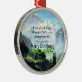 Ornement En Métal verset biblique, Phil 4:13, Noël, (Droite)