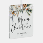 Ornement En Métal Vert moderne Joyeux Noël Photo de famille (Avant droite)