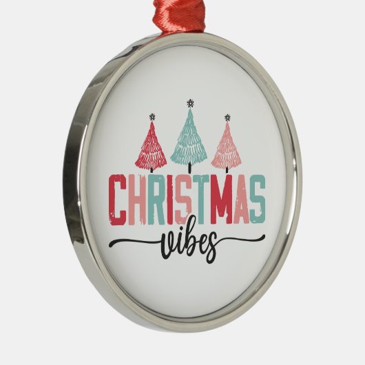 Ornement En Métal Vibes de Noël - Festive Tree Design (Droite)