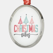 Ornement En Métal Vibes de Noël - Festive Tree Design (Gauche)