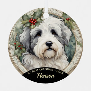 Ornement En Métal Vieux Anglais Cheepdog Chien Chien de Noël Ornemen