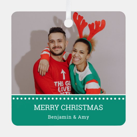 Ornement En Métal Vilain Champions de Noël Photo (Recto)