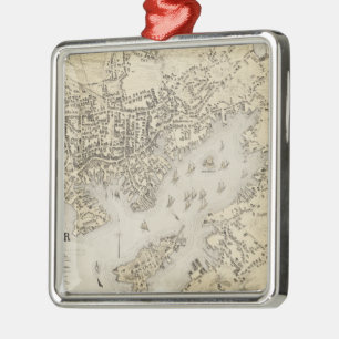 Ornement En Métal Vintage Map of Gloucester Massachusetts