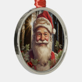 Ornement En Métal Vintage Noël Père Noël (Droite)