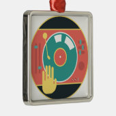 Ornement En Métal Vinyle-disque-joueur-main-éraflure (Droite)