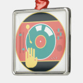 Ornement En Métal Vinyle-disque-joueur-main-éraflure (Gauche)