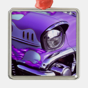 Ornement En Métal Voiture classique : Chevrolet avec capot en flamme