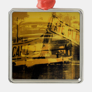 Ornement En Métal Voiture et plaque de rue jaunes