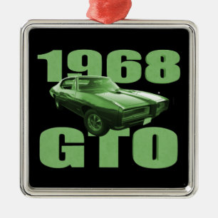 Ornement En Métal Voiture verte du Muscle GTO de Pontiac 1968